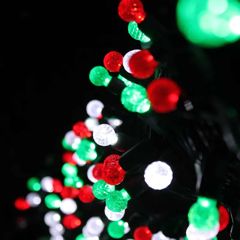 Closeup of round colored Christmas bulbs Closeup of round colored Christmas bulbs