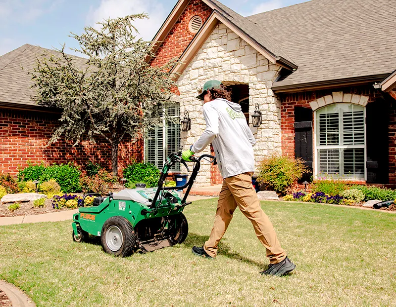Lawn aeration in Oklahoma City by Willis Lawn Services